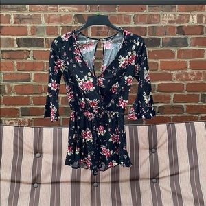 Long sleeve floral romper